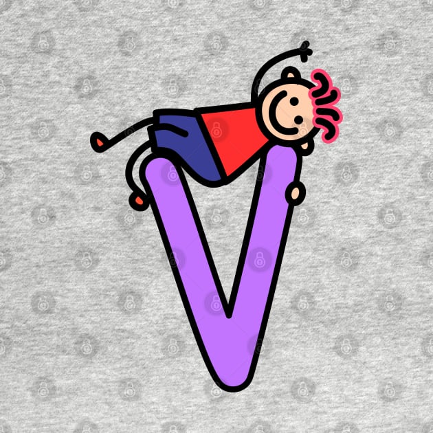 Letter V for Boys alphabet Kids Colorful Cartoon Character by funwithletters